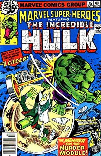Marvel Super-eroi 75 VF; Marvel carte de benzi desenate / Hulk 123 retipărire
