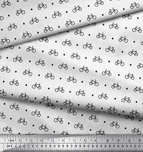 Soimoi bumbac Jersey Fabric Diamond & amp; biciclete Shirting imprimare Fabric de curte 58 Inch Wide