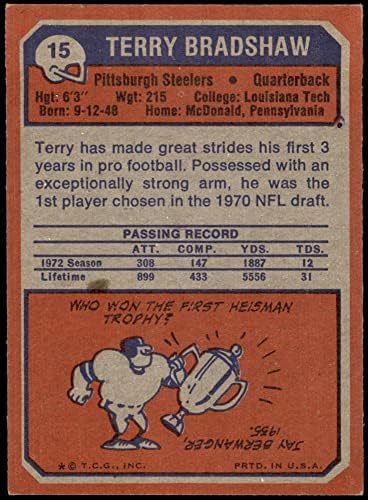 1973 Topps 15 Terry Bradshaw Pittsburgh Steelers Ex+ Steelers La Tech