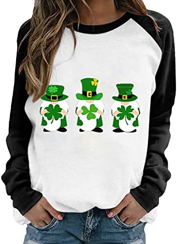 St Patrick ' s Day bluza pentru Femei florale moale o Gât Plus Dimensiune Partidul irlandez Utilaje