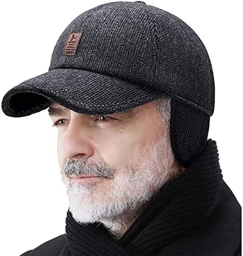 Capac de baseball de iarnă Rriody pentru bărbați, reglabil cald în aer liber, pălării cu capac de golf, capacele tatii de urechi,