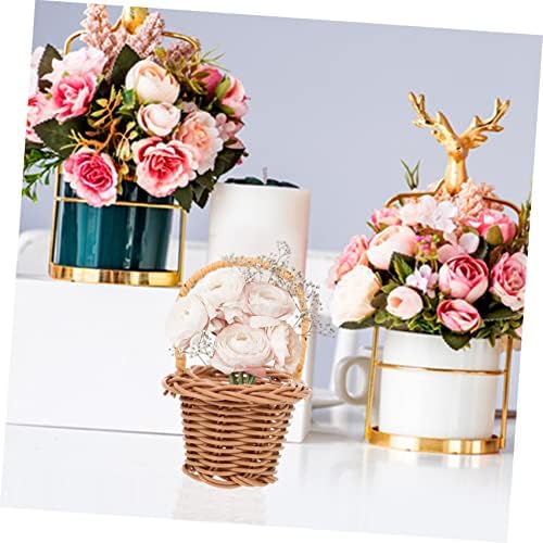 Yardwe 16 buc Mini coș de flori coș de nuntă Coș Rustic Coșuri pentru fete de flori pentru nunți coșuri de bomboane de nuntă