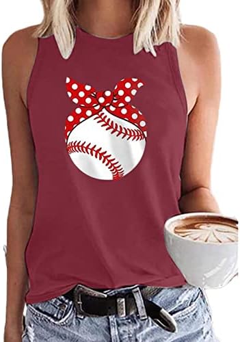 Rezervoare de baseball pentru femei Tops tricouri fără mâneci de vară topuri amuzante veste grafice amuzante joc de baseball