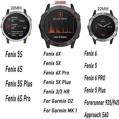 Bandkit 20 22m 26mm curea metalică din oțel inoxidabil pentru Garmin Fenix ​​5s 5 5x Plus 6x 6 6SPRO 3HR Rapid Rapid Smart Watch Brățară cu bandă de mână