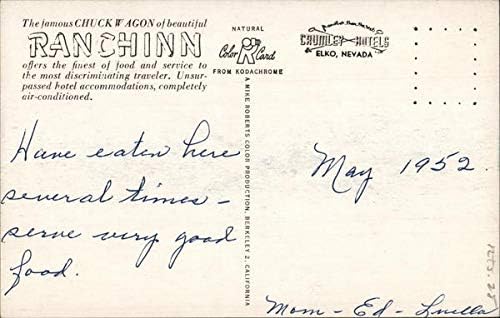 Celebrul Chuck vagon de frumos Ranch Inn Elko, Nevada NV original carte poștală de epocă