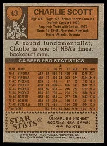 1978 Topps 43 Charlie Scott Los Angeles Lakers Ex/Mt Lakers UNC