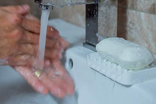 Vase de săpun din silicon pentru baie, duș, vas de săpun cascadă, suport pentru săpun cu scurgere silicon flexibil, tavă de