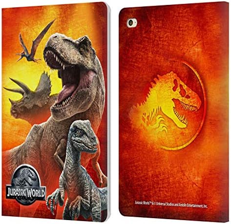 Head Case Designs licențiat oficial Jurassic World Dinozaurs Key Art Artă Portofel din piele Copertă Compatibil cu Apple iPad Mini 4