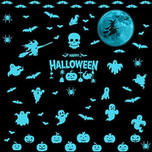 85 piese decoratiuni de Halloween strălucire în întuneric autocolante Halloween fereastra perete autocolante fantoma dovleac
