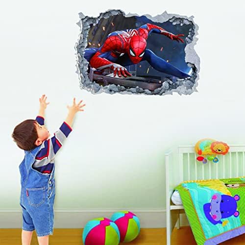 Autocolant de perete Spiderman Material PVC Autocolant de desene animate 3D pentru decorarea peretelui dormitorului camerei