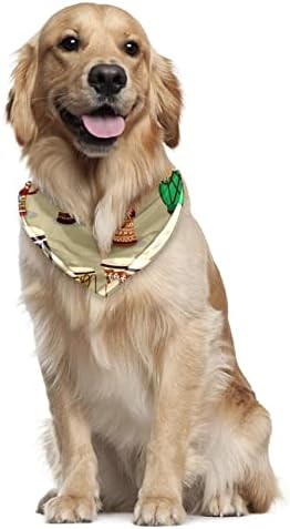 2 pachet câine bandana etnică djembe ilustrare imprimare eșarfă de companie reglabilă triunghiuri de tip thancing accesorii