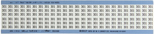 Brady WM-301-PK pânză de vinil Repoziționabile, negru pe alb, numere solide sârmă Marker Card