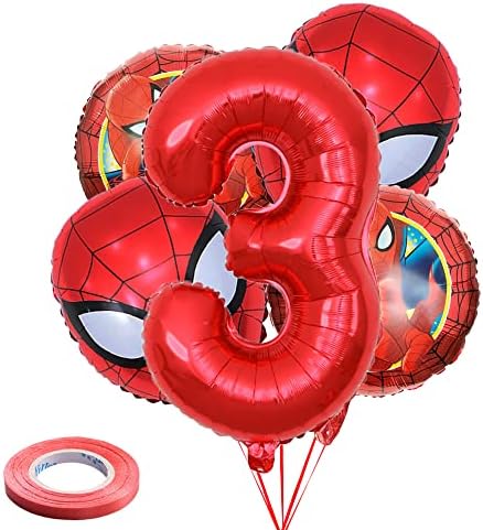 5pcs Superhero Spider baloane buchet 3rd Birthday Decortions Superhero folie baloane pentru petrecere de aniversare, Baby Shower,Avenger Superhero Tema Party