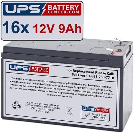 UPSBatteryCenter set baterie de schimb compatibil 12V 9Ah F2 pentru Dell 4200w-Set de 16