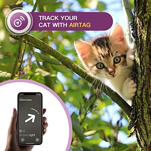 Airtag guler de pisică, nou integrat Apple Air Tag guler de pisică, guler de pisică reflectorizant cu suport AirTag și clopot,