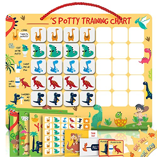 Grafic de antrenament pentru ghivece pentru copii mici Refolosiți - design dinozaur și huse pentru scaune de toaletă de unică folosință pentru copii mici - garnituri de antrenament dinozaur