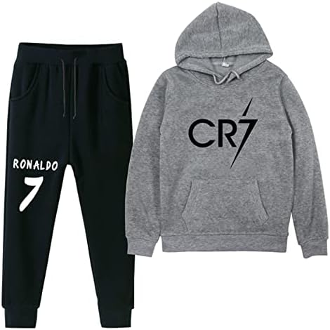 Koniee Kids Cristiano Ronaldo Pullover Hoodie și pantaloni de pulover Setează piese de traseu 2 piese Casual Panouri Costum cu glugă pentru băieți