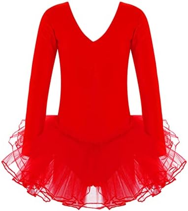 Freebily pentru copii fete cu mânecă lungă rochie de dans swan lac balerina costum tutu leotard fustă ținută de îmbrăcăminte dance