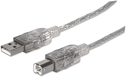 Manhattan de 16 metri de hi-viteză, dispozitiv USB Cablu un bărbat/B masculin, argint translucid