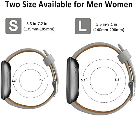SKYLET compatibil cu Fitbit Versa 3 benzi / Fitbit Sense benzi pentru bărbați femei, Curele de înlocuire din piele naturală