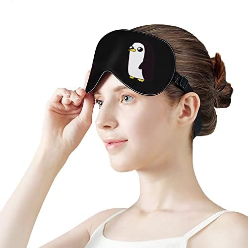 Pinguin amuzant de somn mască moale de ochi blând cu ochi cu curea reglabilă noaptea pentru bărbați pentru femei