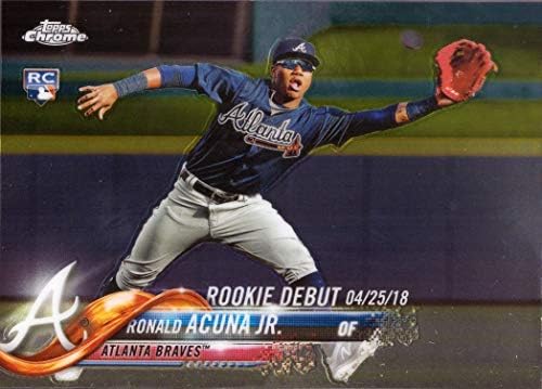 Actualizare Topps 2018 Chrome Baseball #HMT31 Ronald Acuna Jr. Rookie Card de debut