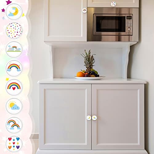 Rainbow sertar butoane rotund sticlă Dresser butoane cu șuruburi Rainbow Decorative trage mobilier butoane trage mâner Decor
