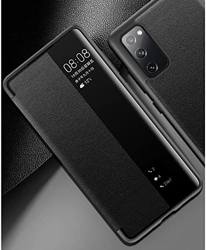 Huse Flip pentru Smartphone compatibile cu husa Samsung Galaxy S20 FE fereastră cu vedere clară,Husă Flip subțire magnetică protecție la cădere capac de protecție rezistent la șocuri pentru huse Flip Samsung Galaxy S20 FE (culoare: Bl
