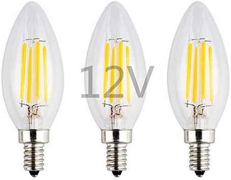 OPALRAY 12v-24v DC bec LED de joasă tensiune, 4W reglabil cu Dimmer DC, lumină albă caldă, bază mică E12, înlocuire incandescentă