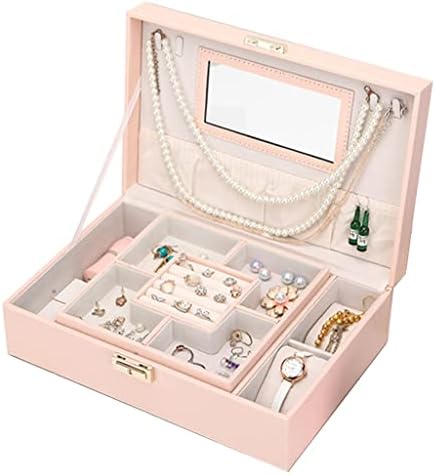 Ydxny Coreean Stil în două straturi Pu bijuterii bijuterii bijuterii cutii de depozitare cutii de depozitare a pandantivului