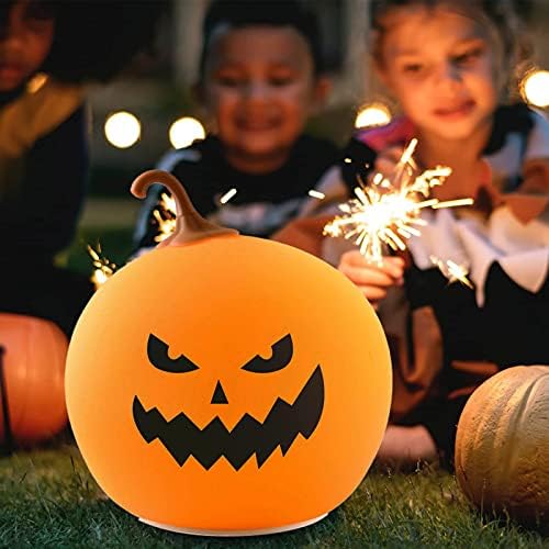 Halloween Pumpkin Kids Night Light, Squishy Night Light 7 Schimbarea culorilor Schimbați la Silicon Lampă de dovleac pentru