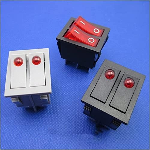 Shubiao Rocker Switch 2pcs buton Rocker Switch dublu comutator electric pentru încălzitor de ulei mai cald 6 pini cu lumină