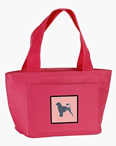 Caroline ' s Treasures BB3668PK-8808 Portugheză Water Dog Checkerboard Pink Lunch Bag, cutie de prânz reutilizabilă izolată pentru birou școală de lucru Picnic Beach,