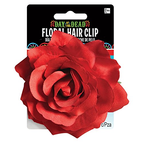 Amscan Day of the Dead Floral Hair Clip, standard, multicolor