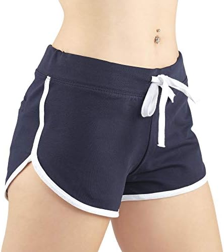 Femei active French French Terry Dolphin Hem Tricot Pantaloni scurți