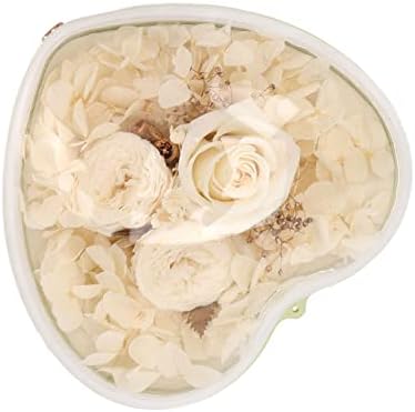 Cutie de bijuterii cu flori okuyonice, acrilic elegant de bijuterii în formă de inimă sertar de căptușeală pentru femei pentru femei pentru inel nacklace