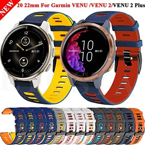 Bandkit 20 22mm Smartwatch Smartwatch Cutre pentru Garmin Venu 2 Plus Silicon Smart Watchband Venu2 Forerunner 245 645 Brățară