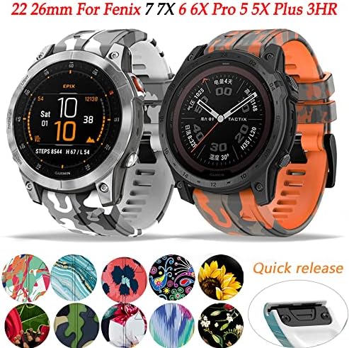 DJDLFA 26 22mm Silicon cu versiune rapidă Watchband pentru Garmin Fenix ​​7 7x 6 6x Pro 5x 5 Plus 3 HR MK2 Easyfit Smart Watch