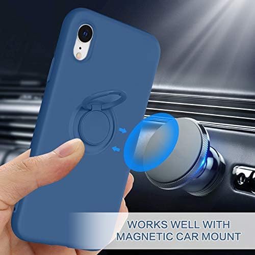 Carcasă BENTOBEN iPhone XR, silicon subțire | 360 ° Suport pentru inel de rețea | Mount magnetic Car Cauciuc moale anti-zgârietură,