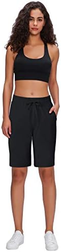 Chinfun pentru femei Yoga Bermuda Pantaloni scurți de la Lounge Bumbac Spirativ de bumbac de 10 Pantaloni scurți lungi Antrenament