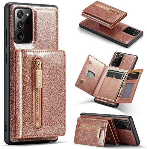 Telefon Flip cazuri 2 în 1 detașabil Glitter portofel caz pentru Samsung Galaxy Note 20 Ultra, Sparkle piele telefon caz, Suport