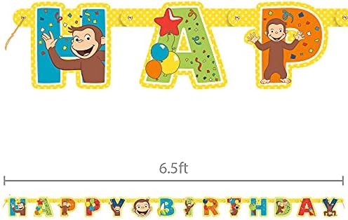 Unic Curios George Birthday Birthdam Banner, 6,5 ', multicolor