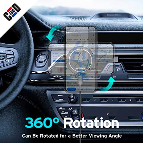 Mașină și șofer 2-in-1 Magnetic Wireless Pad and Vent Supter | Suport pentru telefon auto universală Magnetic | Încărcare rapidă