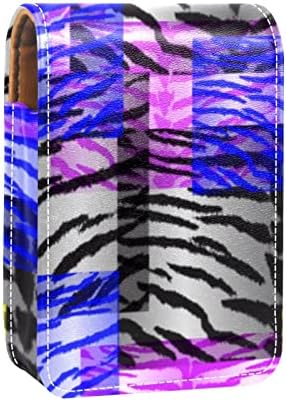 Carcasă de ruj ORYUEKAN cu oglindă Geantă de machiaj portabilă drăguță pungă cosmetică, model abstract de zebră model de artă