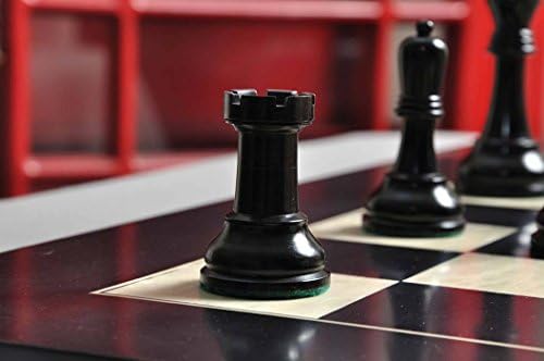 Casa Staunton-reproducerea setului de șah Drueke Players Choice-doar piese-rege de 3,75 - cimișir ebonizat