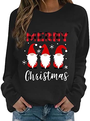 Shusuen & nbsp; femei urât Crăciun Crewneck Tricou noutate 3d grafic Maneca lunga pulover camasa