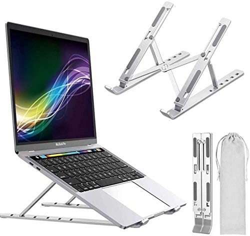 Stand de boxwave și montare compatibile cu Lenovo Legion 5i - Stand de laptop compact QuickSwitch, stand de vizualizare portabilă, cu unghi multiplu - Silver metalic