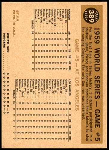 1960 Topps # 389 1959 Seria Mondială - Jocul # 5 - Luis Swipes Base Luis Aparicio Los Angeles/Chicago Dodgers/White Sox Ex Dodgers/White Sox