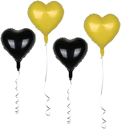 Guzon 18inch galben negru în formă de inimă folie Mylar baloane pentru ziua de nastere petrecere nunta Valentine ' s Day Baby