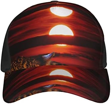 Șapcă de Baseball imprimată cu animale sălbatice, șapcă tată reglabilă, potrivită pentru alergare pe orice vreme și activități în aer liber Negru